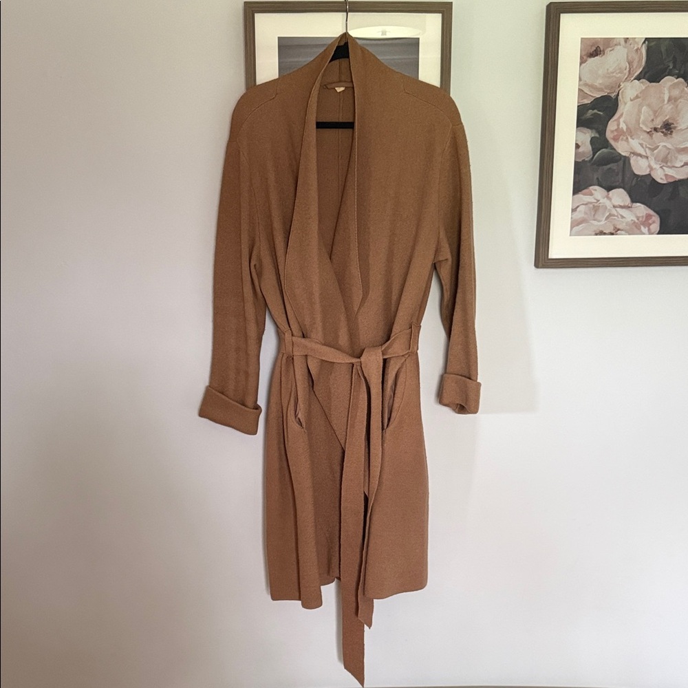 Brown Belted Cardigan